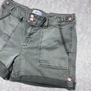 BKE Olive‎ Green Utility Cuffed Shorts Women's Size 29 Button Fly Cargo Pockets